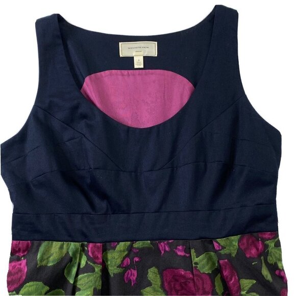 Anthropologie Moulinette Soeurs Dinner for Two Dress size 4 Lined Black Floral - Picture 3 of 11